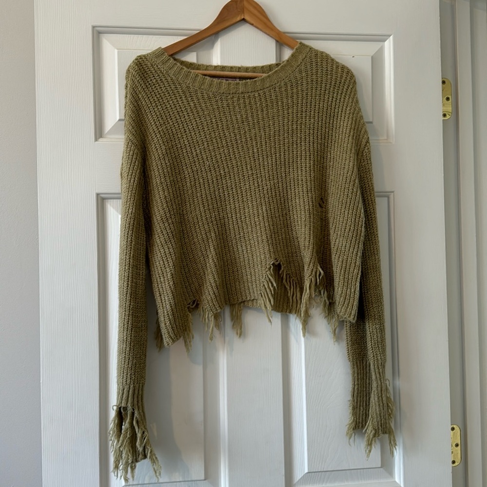 Distressed sweater!
